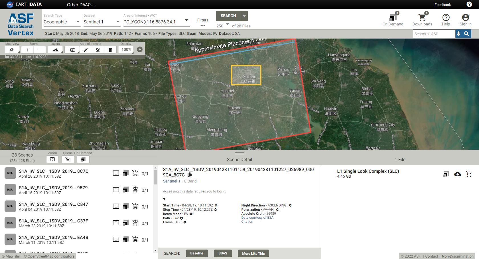 Preview of Sentinel 1A data