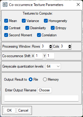 GLCM in ENVI