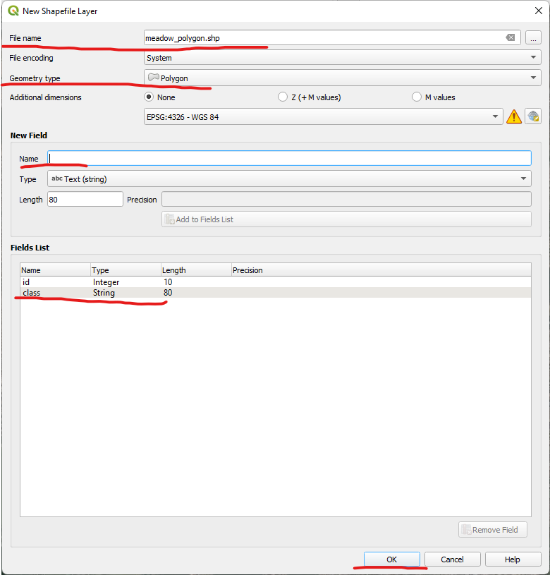 Create Training Dataset shapefile