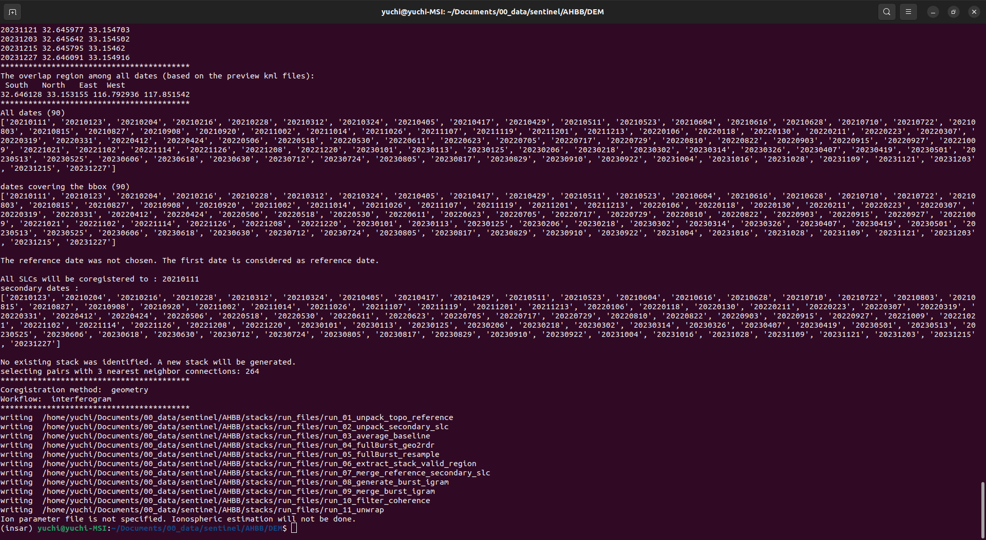 stackSentinel.py运行结果