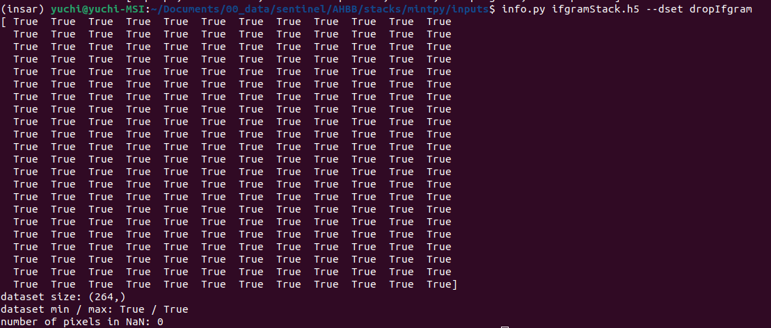 info.py ifgramStack.h5 --dset dropIfgram结果